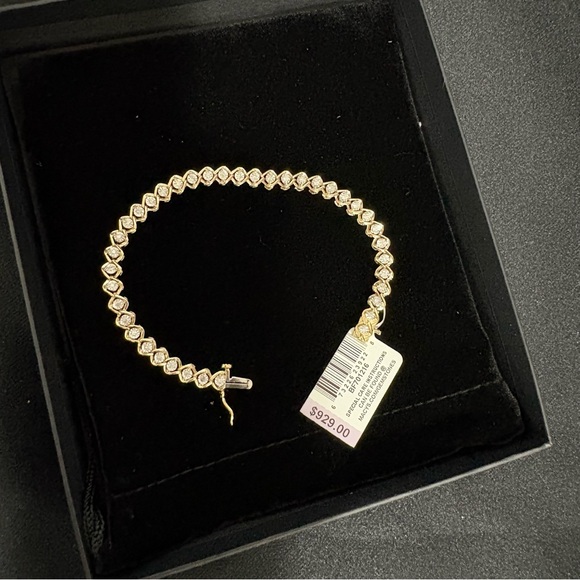 Jewelry - Diamond Open Link Tennis Bracelet (1/2 ct. t.w.) in Gold-Plated Sterling Silver